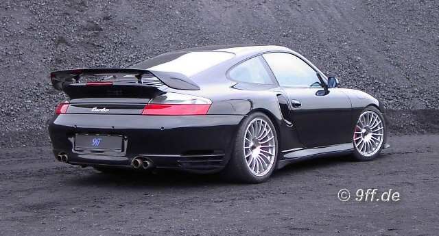 Black 996 Turbo S with GT2 wing on M25 today