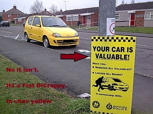 A yellow car parked next to a red fire hydrant - Pistonheads