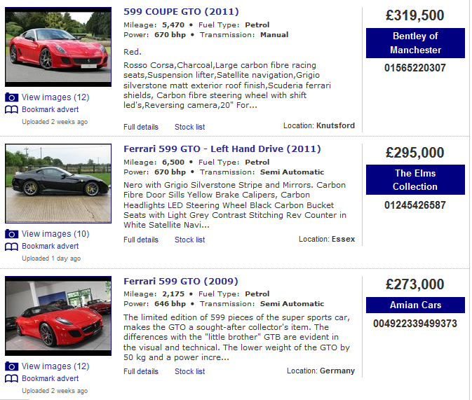 Lots of 599 GTOs for sale - why? - Page 1 - Ferrari V12 - PistonHeads