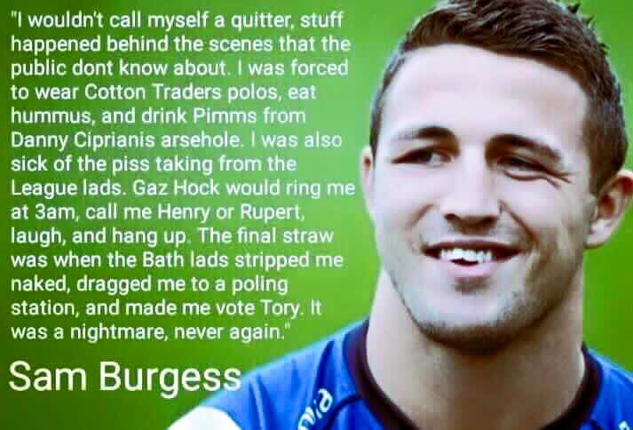 Sam Burgess goes back to rugby league!  - Page 2 - Sports - PistonHeads