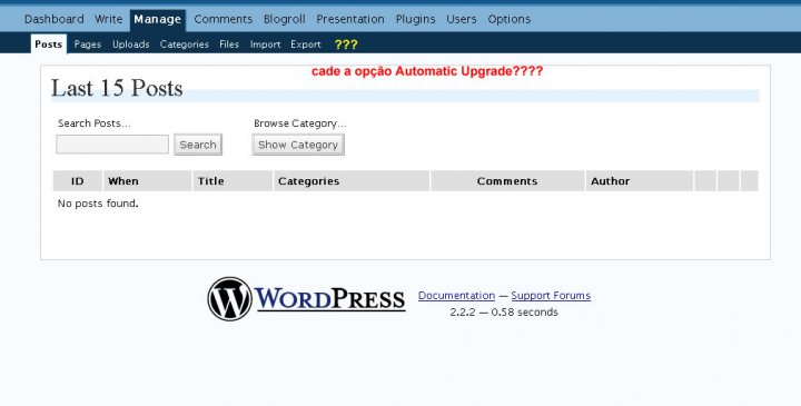 Screenshot Wordpress