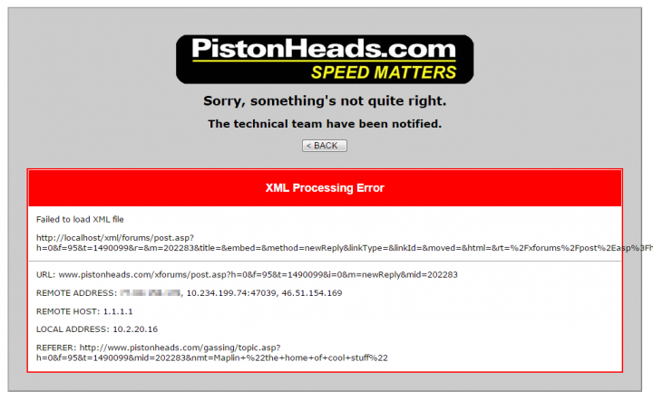 Unable to reply to thread. - Page 1 - Website Feedback - PistonHeads