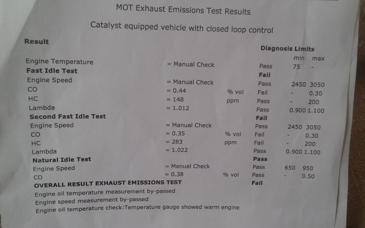 Mot emissions failure - Page 1 - Chimaera - PistonHeads