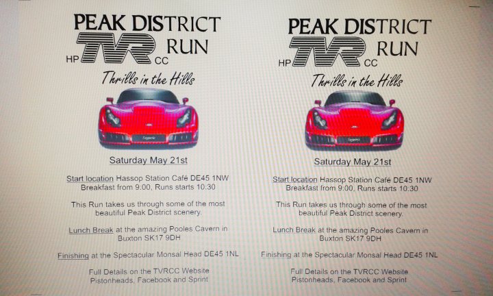 "Thrills in the Hills" Peak District TVR run Sat May 21st - Page 1 - TVR Events & Meetings - PistonHeads