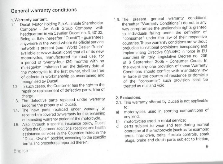 Help: Ducati not honouring 'international' warranty - Page 3 - Speed, Plod & the Law - PistonHeads