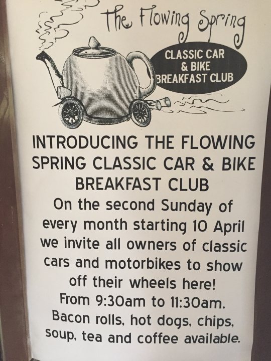 The Flowing Spring Classic Car & Bike Breakfast Club - Page 1 - Thames Valley & Surrey - PistonHeads