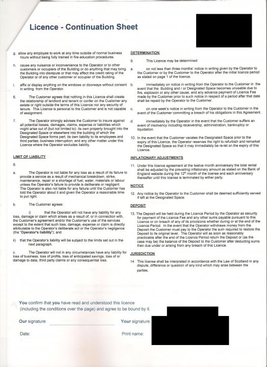 Office rental terms & conditions - Page 1 - Business - PistonHeads