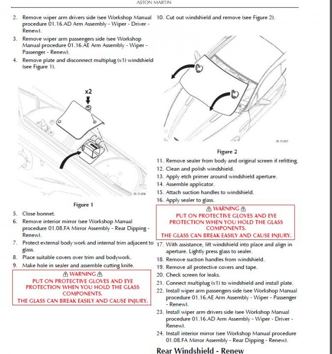Windscreen demist element repair - Page 1 - Aston Martin - PistonHeads