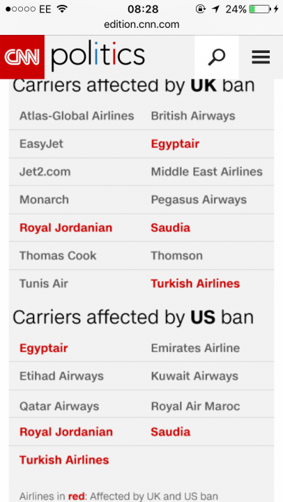 US to ban electronic devices from flights  - Page 3 - News, Politics & Economics - PistonHeads