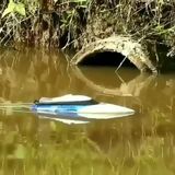 Using an RC boat to catch a fish