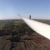 BASE jump from a wind turbine