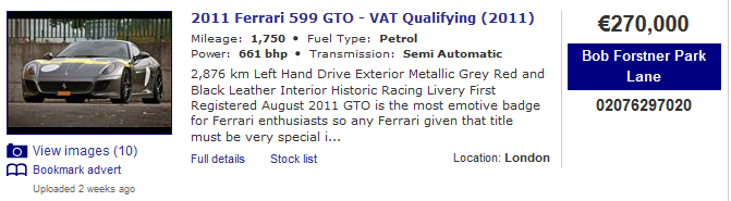 Lots of 599 GTOs for sale - why? - Page 1 - Ferrari V12 - PistonHeads - 