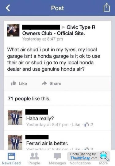 Stupid things non petrolheads say.... - Page 441 - General Gassing - PistonHeads