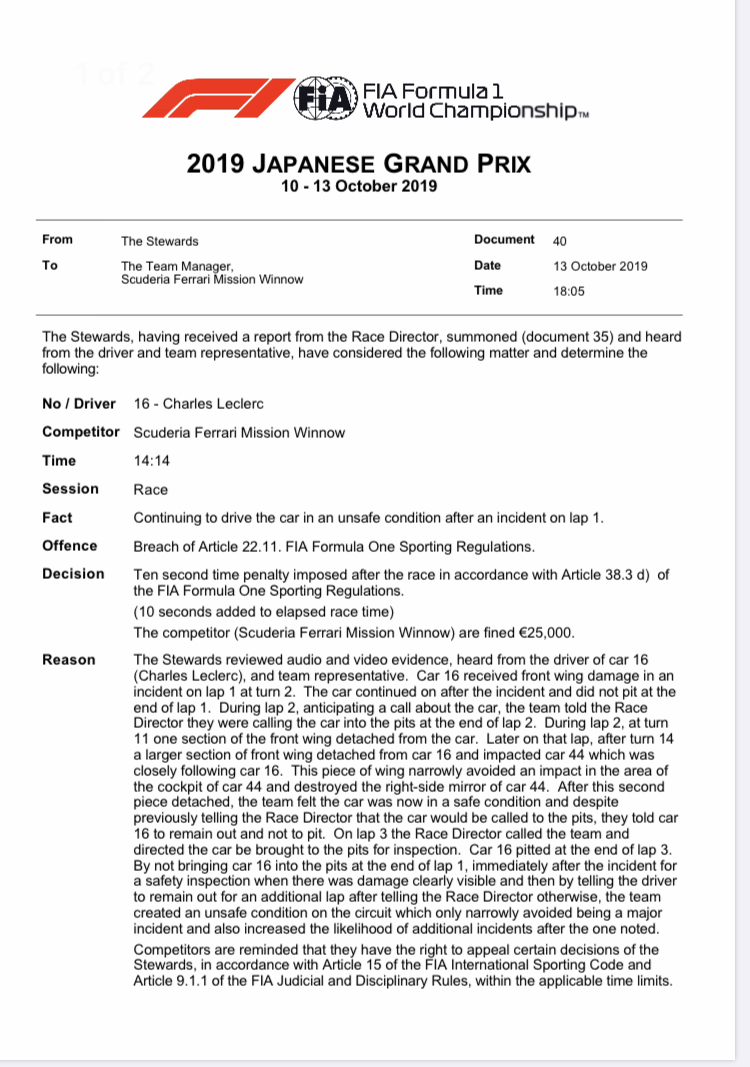 The Official Japanese GP 2019 **Spoilers** - Page 38 - Formula 1 - PistonHeads
