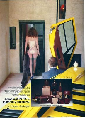 Countach  - Page 6 - Lamborghini Classics - PistonHeads - The image portrays a young woman, dressed in a white halter top and black skirt, stepping into a room with a uniquely designed hatchback car, which has a distinct yellow and orange color scheme. The woman carries a suitcase in her hand and appears to be leaving the room. Three other suitcases are placed on the floor in the room, and there are several more suitcases and handbags neatly arranged next to a bed. The setting seems to be a hotel room, as suggested by the presence of a bed and the woman's luggage. The room also has a number of "Super Lambo" themed items, like bottles and toppers, scattered about.