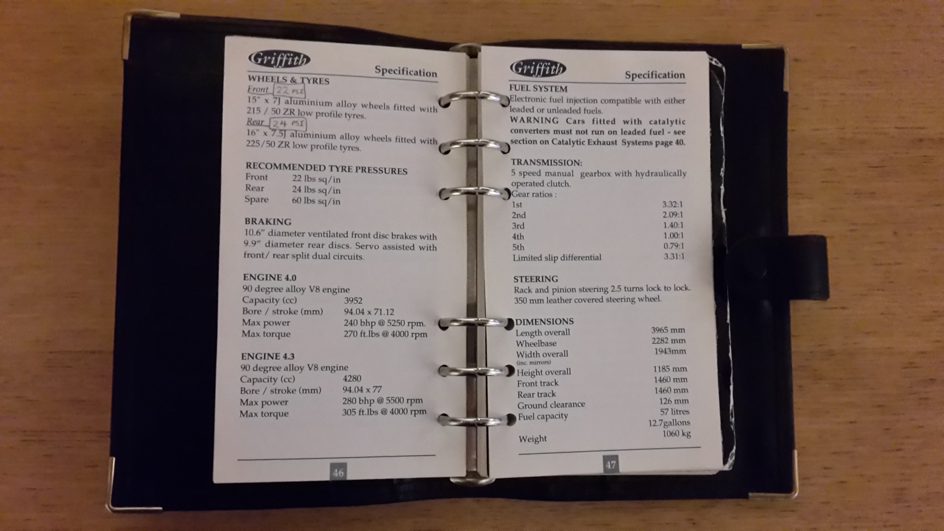 400 pre cat owners manual - Page 1 - Griffith - PistonHeads