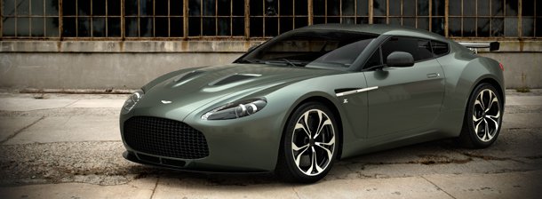 V12 Zagato "street" version - Page 1 - Aston Martin - PistonHeads - The image showcases a sleek and modern green sports car. The car is situated on a concrete structure within a building. It's parked in front of a metal gate in the background. The focus is on the front of the car, which is captured in clearly defined detail. The car exudes an air of speed and power, which is accentuated by its shiny exterior and the metallic backdrop. The image suggests a sense of luxury and sophistication associated with this sports car.