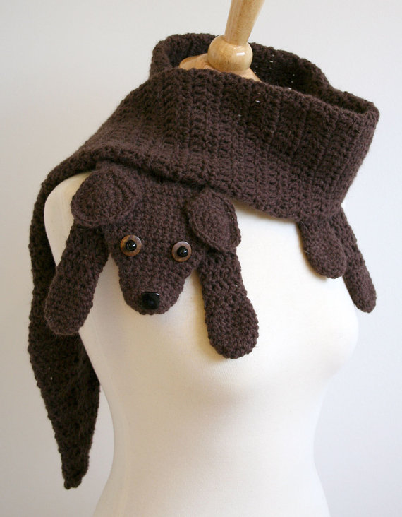 PDF crochet pattern for puppy love scarf - animal pet diy fashion tutorial winter fall autumn