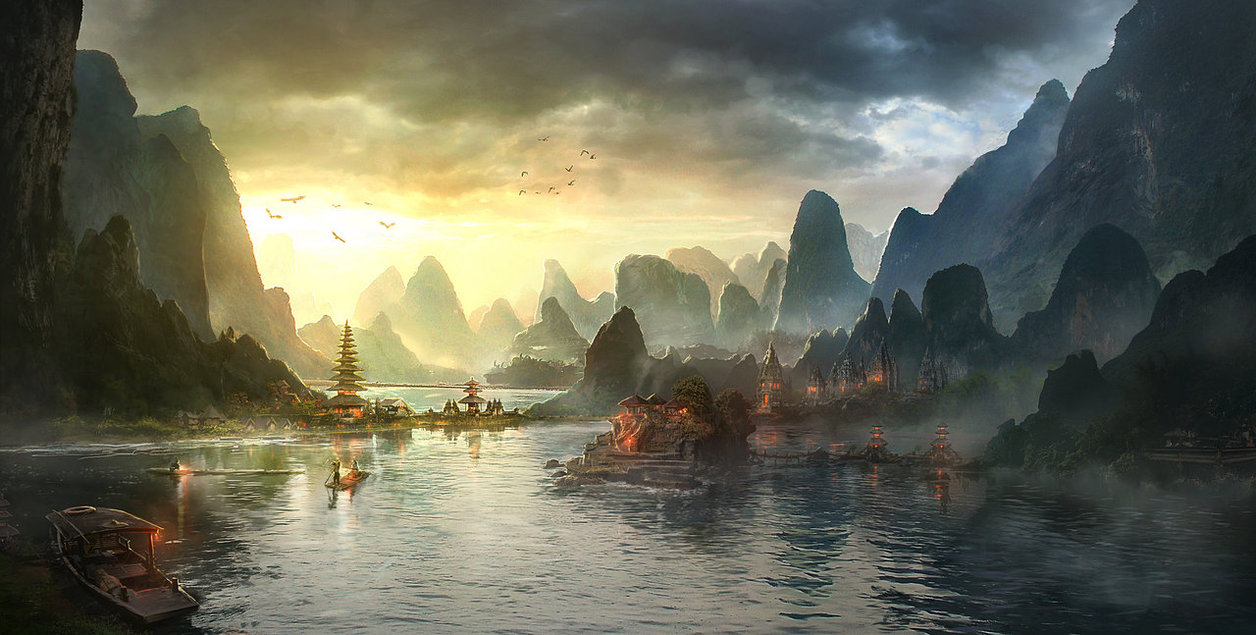 temple lagoon 20 Emotionally Impacting Illustrations by Jonas De Ro