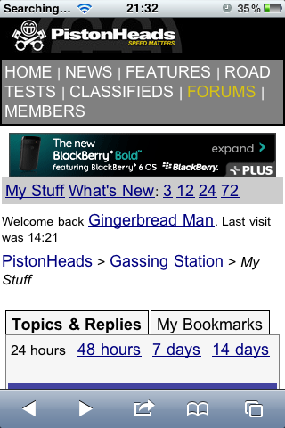 Pistonheads Home Giant Mobile Page