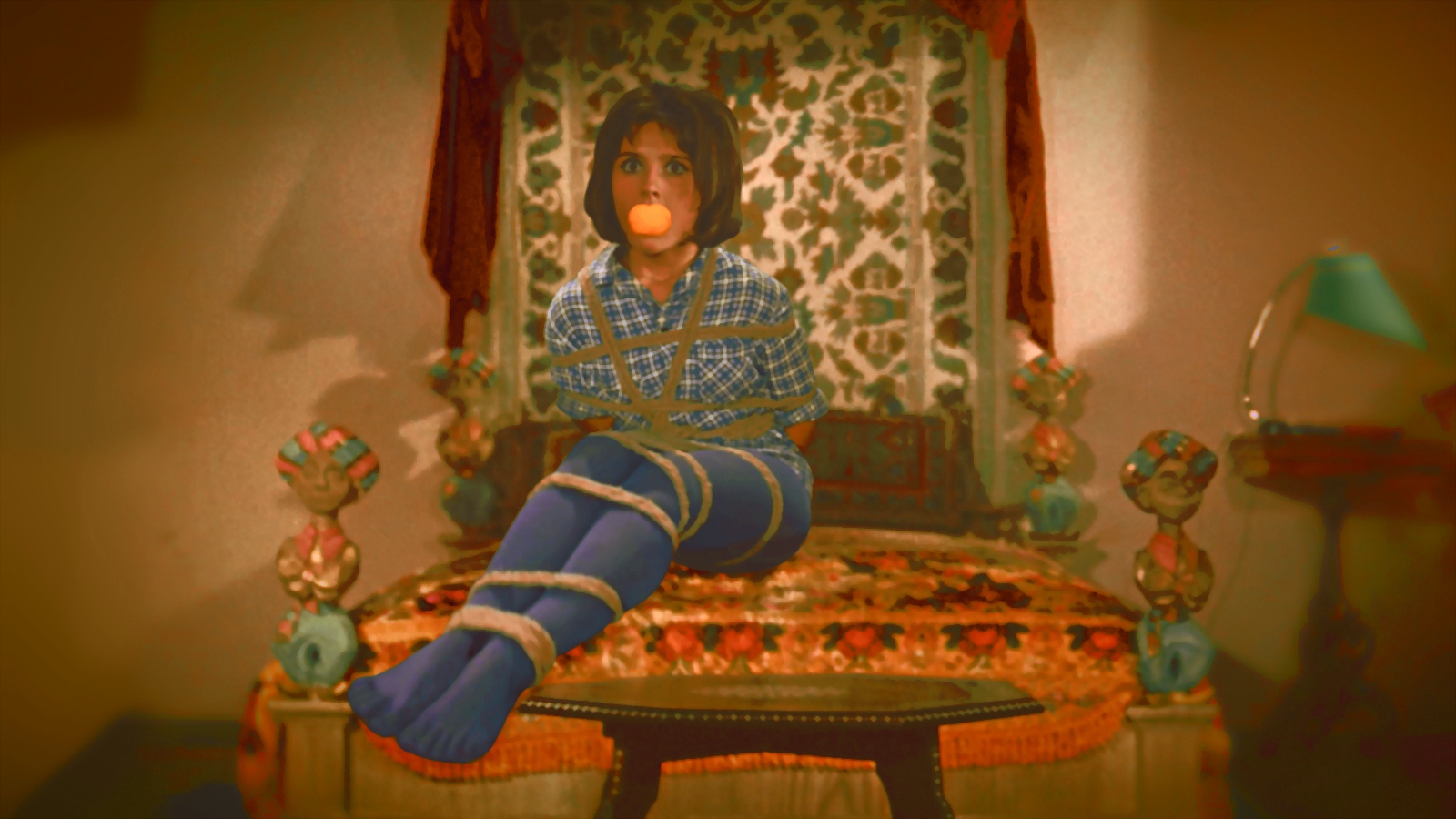 A woman sitting on a couch with a cake - Nina Kavkazskaya Bound Varley Natalya Plennica