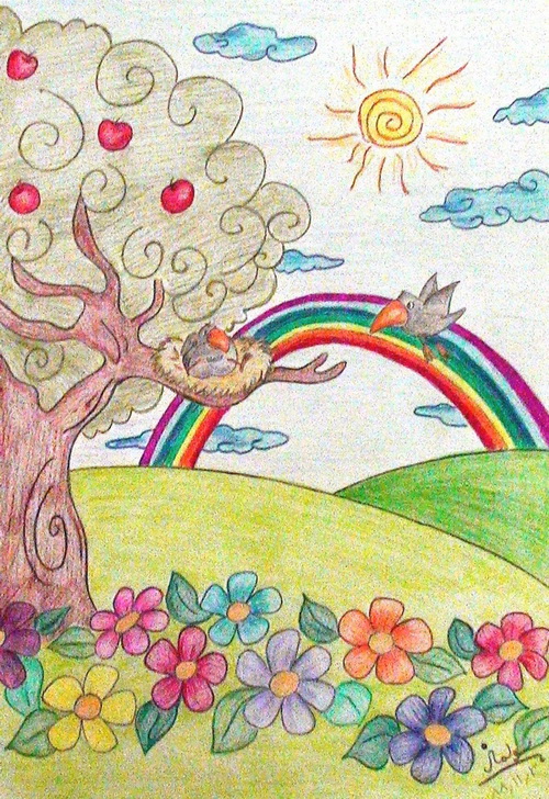 Rainbow Flowers Tree