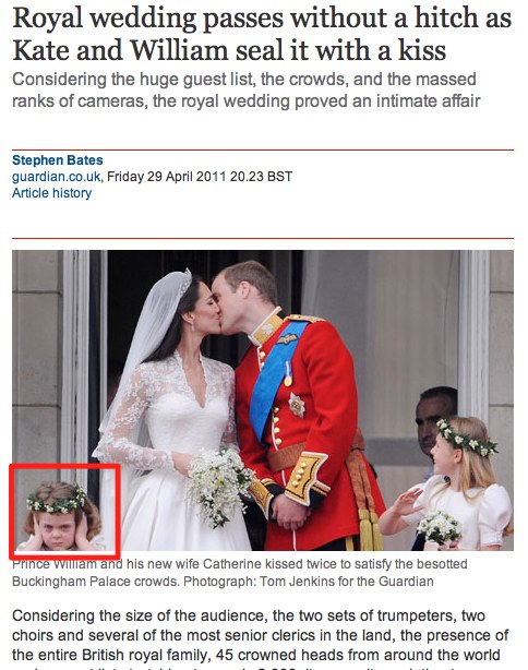 Pistonheads - The image presents a cutout of a newspaper article discussing the royal wedding traditions in Great Britain. At the center, there's a touching scene from the wedding day of Prince William and Kate Middleton. Prince William, dressed in a traditional red military uniform with gold trim, and his bride Kate are sharing a kiss on the balcony of Buckingham Palace. They are surrounded by onlookers, including a little girl in a white dress standing close by. The article is set against the backdrop of the crowd of photographers who gathered to capture this special moment.