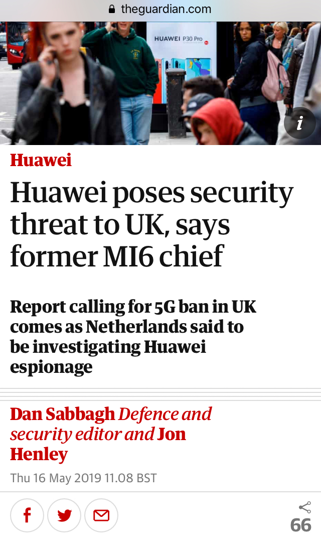 Huawei row: UK to let Chinese firm help build 5G network - Page 4 - News, Politics & Economics - PistonHeads