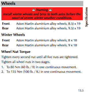 Correct wheelnut tightening procedure DB9? - Page 1 - Aston Martin - PistonHeads - This image is a consistent representation of a wrench front instruction panel composed of multiple vegetable-like illustrations. It is depicted in a grid layout with four uniform segments, each providing a distinct illustration.

The panel is enclosed within a red border and contains a header with the title "Wheels" prominently displayed above the illustrations. The bottom right corner features a collection of nuts and bolts, presumably intended for academic purposes to teach about the parts of a wrench.

In addition to the illustrations, there is a sentence written in black text stating "Specifications Wheels", likely indicating the technical details and specifications of the wrench.

The entire image appears to be a part of an instructional guide, possibly for an educational setting, designed to convey information related to wrench front wheels.