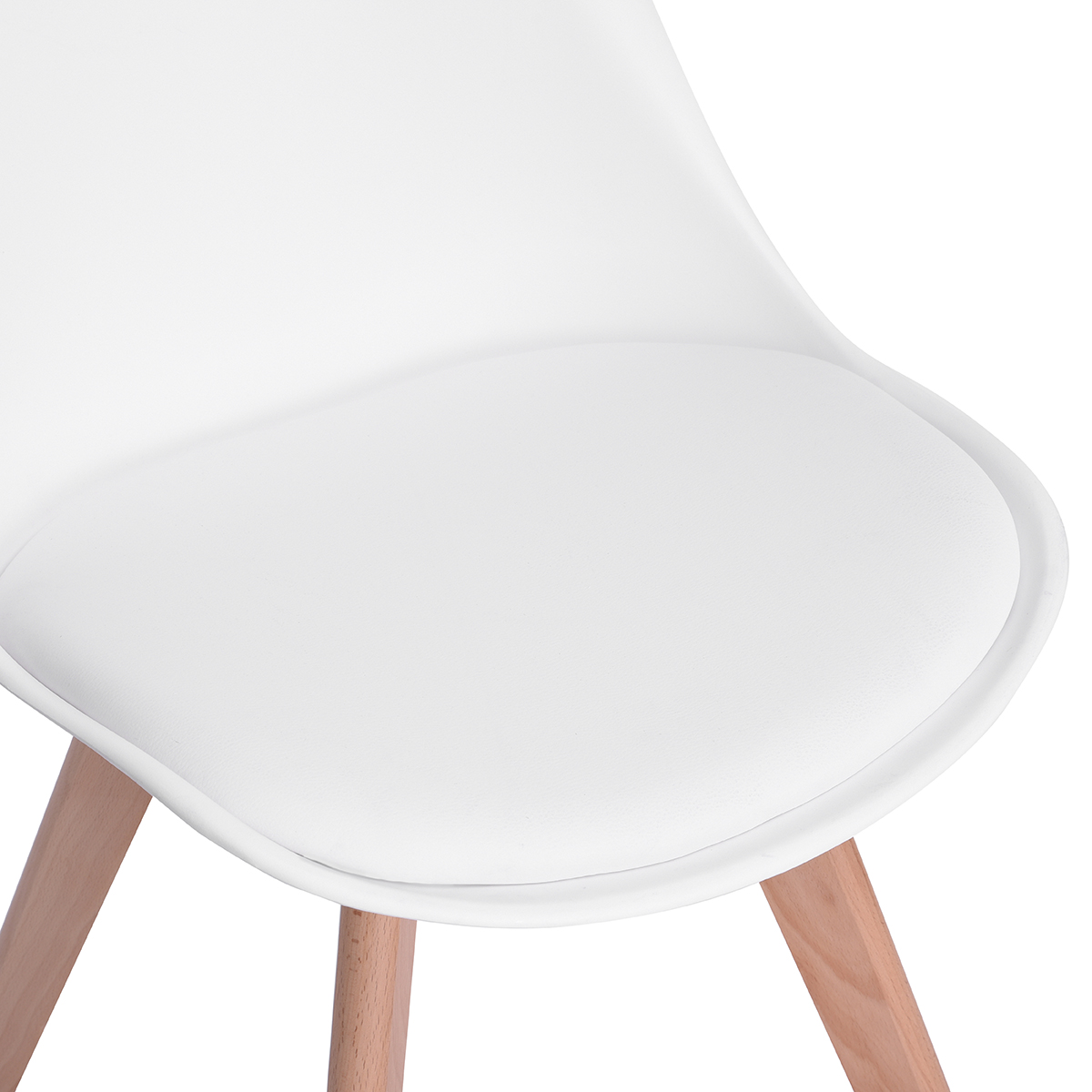 H.J WEDOO Ensemble table à manger de 2 à 4 personnes transparente+2 chaises scandinaves blanches-54*54*82cm