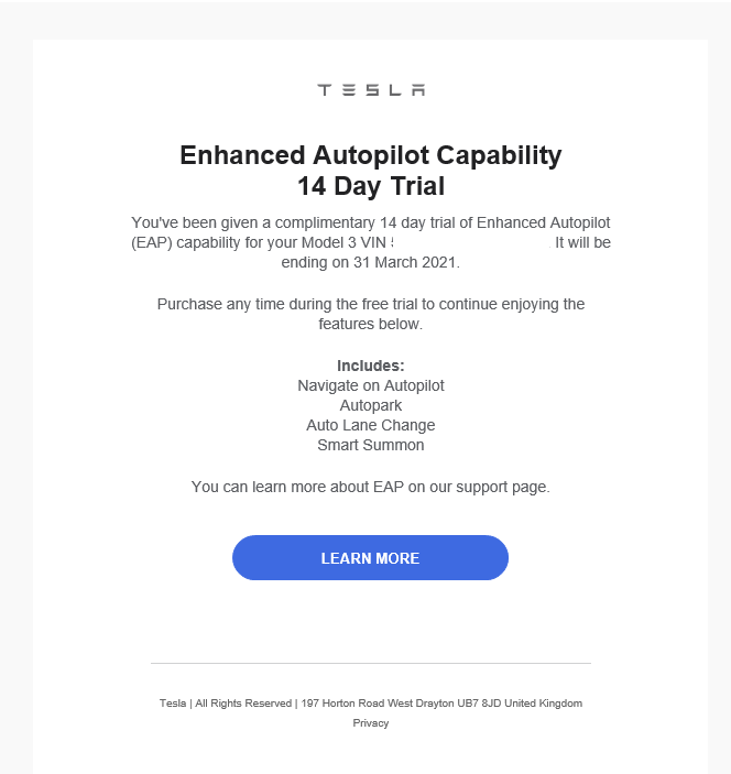 Free Enhanced Autopilot Trial - Page 1 - Tesla - PistonHeads UK