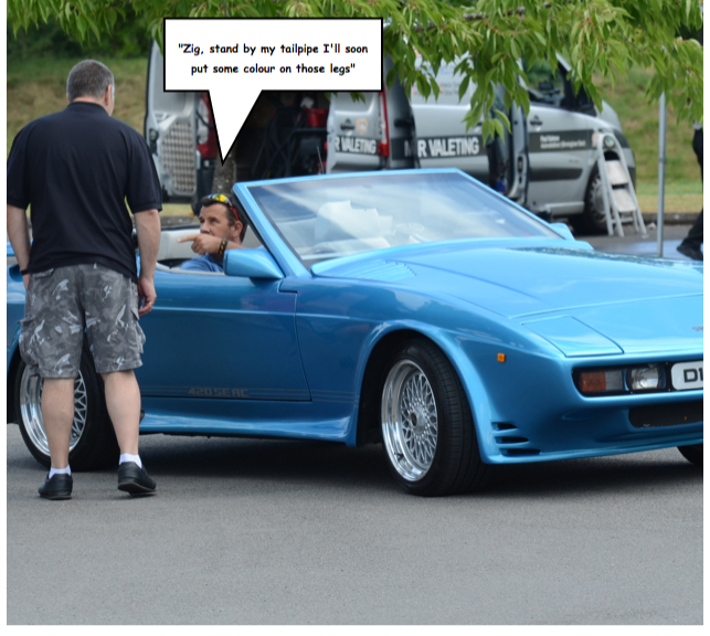 BBWF Wedge caption contest. - Page 1 - Wedges - PistonHeads - In the image, a vibrant blue sports car stands out against the backdrop of an open field. A man, casually dressed, is stepping towards the car, his eyes focused on its interior, as though considering a ride. On the right side of the image, another man is walking away, leaving no trace of himself except for a yellow bicycle which he's pushing. Further in the distance, an open-sided truck can be spotted, adding another layer of activity to this outdoor scene.