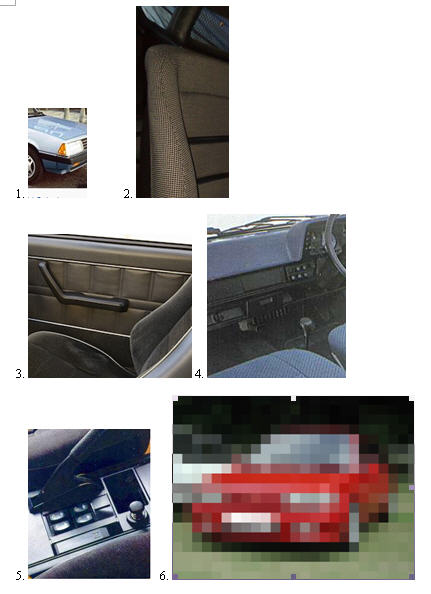 Guess the car! - Page 117 - General Gassing - PistonHeads - The image is a collage of several pictures arranged in a grid. The dominant colors in the images are red, black, and gray. The top left photo shows the passenger side of the car, with glimpses of its interior and a glimpse of the road ahead. The next visible image displays the interior of the car, focusing on the passenger seat. The top right image is small, and the details are not clear. The bottom right image shows the front end and grille of the vehicle. The bottom left image depicts the dashboard of the car, highlighting its controls. Each photo captures different parts of the car, providing a comprehensive view of its interior and exterior features.