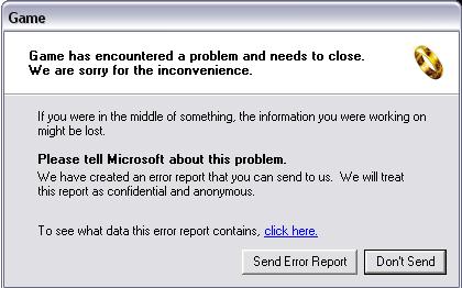 Microsoft Fail Crash