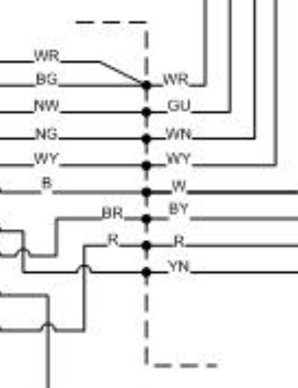 Injector wiring loom - Page 3 - S Series - PistonHeads - The image shows a wiring diagram for an electrical circuit. It features a series of colored lines, each representing a different wire, and they are connected to various lettered terminals. The diagram includes symbols such as a battery, wires with specific colors, and terminals labeled with letters like A, B, C, etc. There is also text indicating the function of the circuit, for example, "BATTERY" and "SWITCH." The style of the image is technical and schematic, commonly used in electrical engineering to represent connections and components within a circuit.