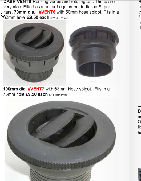 Round footwell heater vents - Page 1 - Chimaera - PistonHeads