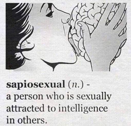 Może być zdjęciem przedstawiającym ‎co najmniej jedna osoba i ‎tekst „‎گے sapiosexual (n.) a person who is sexually attracted to intelligence in others.‎”‎‎