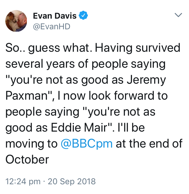 Oh dear - Evan Davis to replace Paxman on Newsnight. - Page 2 - TV, Film & Radio - PistonHeads
