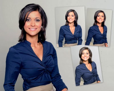 Foxy weather girl - Page 1 - TV, Film & Radio - PistonHeads - The image is a grid of four photographs featuring a woman. The woman appears smiles and expresses a positive emotion in each photo. She is wearing the same dark top in each photograph. In the photographs, she is positioned differently, with her chest slightly visible in all but one. The background of each photograph is uniformly neutral, featuring different shades of grey.