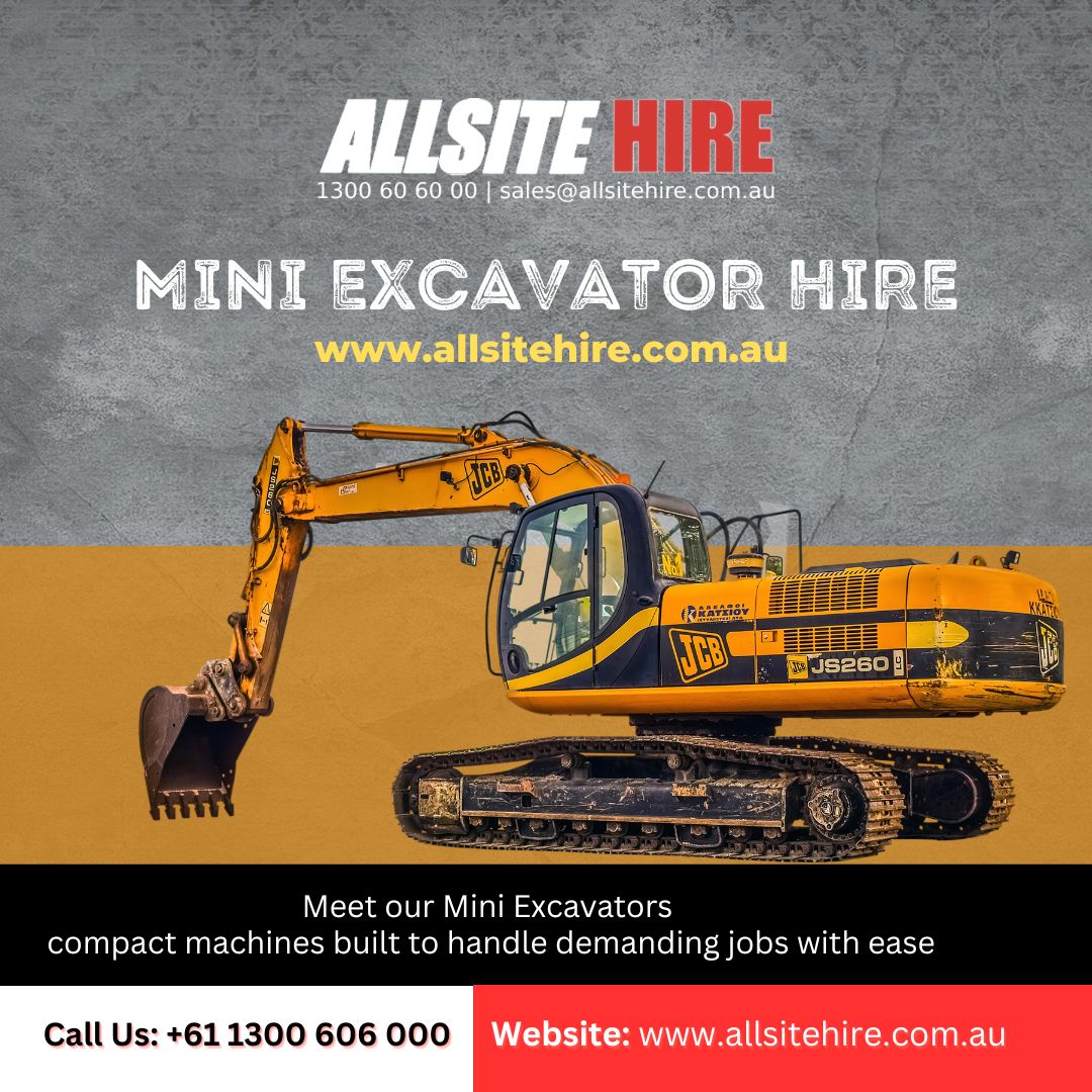 Mini Excavator Hire - www.allsitehire.com.au