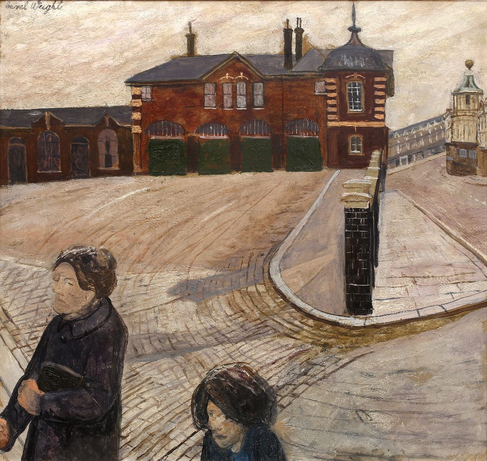 kundst:
“Carel Weight (UK 1908-1997)
Clapham Junction (c. 1978)
Oil on board (36 x 38.5 cm)
”