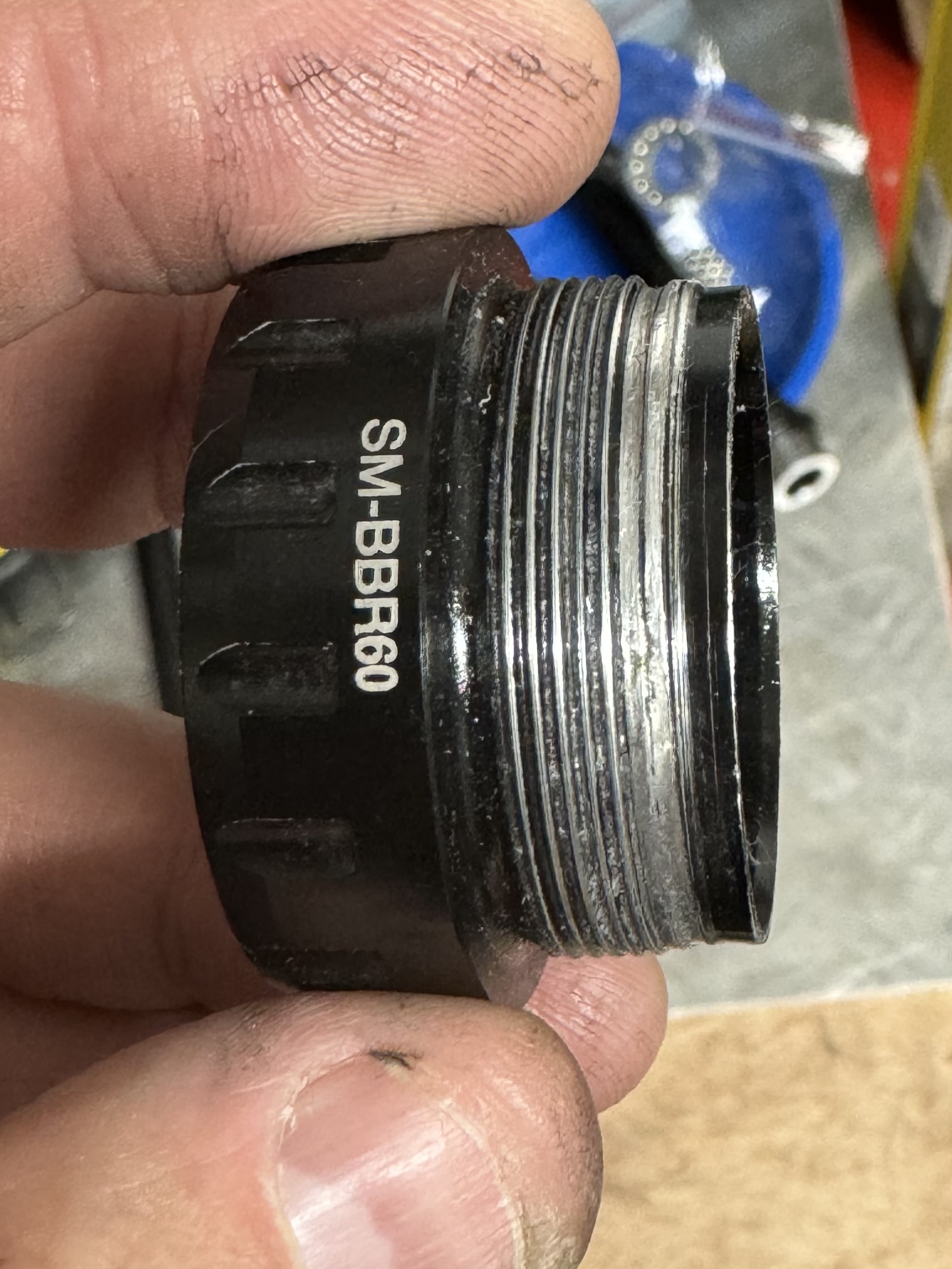 Mangled bottom bracket cup thread