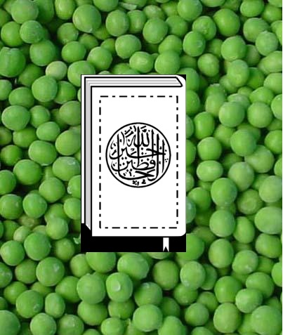 Spot the real mentally ill people in this..... - Page 1 - News, Politics & Economics - PistonHeads - The image showcases an illustration of a traditional Quran, set against a backdrop of a large number of green peas. The books are depicted in their standard two-piece design, with the outer covers appearing white, framed by a black border. The pages of the book are open, revealing Quranic text in black Arabic characters. The surrounding field of green peas covers the entire expanse of the image, suggesting a theme of agriculture or well-fertilized soil. The overall style of the image is graphic and appears to be digitally created or edited.