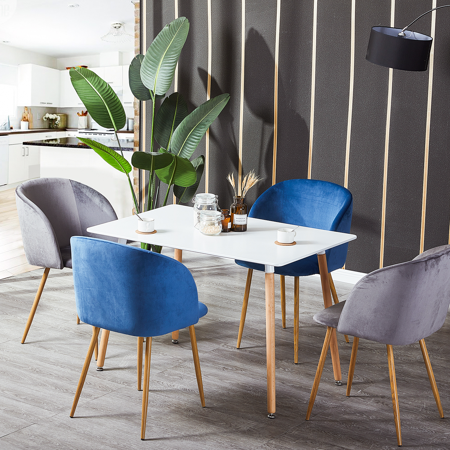 Dora Household Table à Manger Rectangulaire en Bois Salle à Manger Scandinave Simple Table en bois à quatre pieds 110*70*73cm -Blanc
