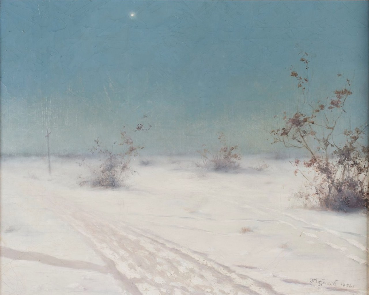 polishpaintersonly:
““Winter” (b.1896)
Józef Bozdziech (Polish;1874 - 1905)
oil on canvas
Palace in Rogalin
”