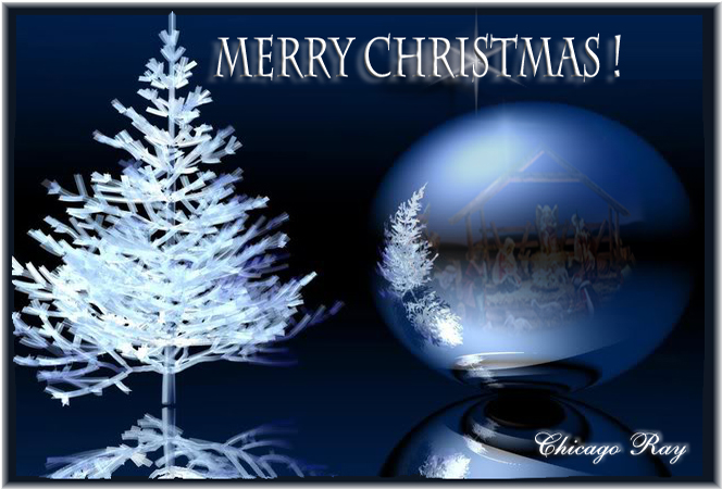 Chicago Tree White Merry Ray Globe Christmas Snow