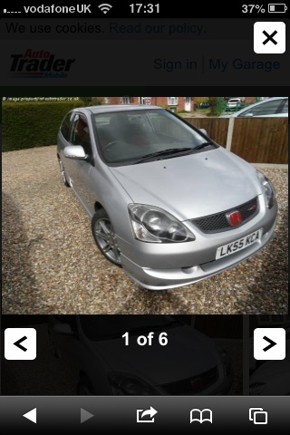 I want a CTR, what colour? - Page 1 - Honda - PistonHeads - The image displays a silver car positioned on a gravel drive. The car has a metallic finish and features a license plate with a series of alphanumeric characters. It is parked in a driveway that appears to be within a residential setting. The time and date displayed at the top of the image indicate it was taken at 17:31. There is no text overlay that provides additional context or branding in this image. The lighting suggests it could be daytime, and the sky is visible in the upper portion of the photo. The overall quality of the image is consistent with a standard photograph, capturing a realistic representation of the vehicle and its surroundings.