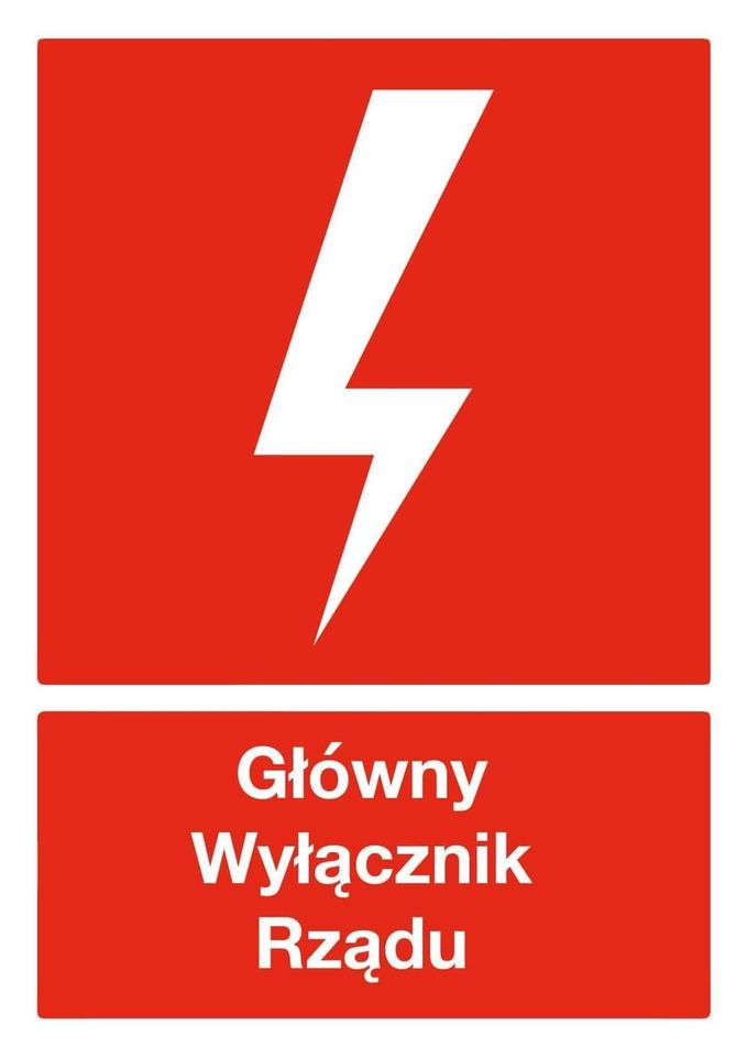 Obraz może zawierać: tekst „4 Główny Wyłącznik Rządu”