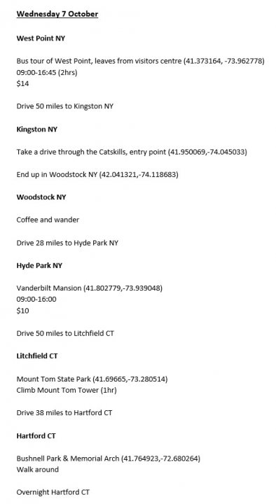 sat nav for uk car trip to spain - Page 3 - In-Car Electronics - PistonHeads UK - The image displays a screenshot of a webpage or social media post with a calendar on it. The calendar is for the month of September and lists various events taking place in different locations throughout the day. Each event has a unique time, starting from 9:00 AM and ending at midnight. Some of the cities included are Woodstock, NY; Kings Park, NY; Westminster, VT; and other locations that aren't fully visible. The specific nature or types of events are not provided in the image. The calendar seems to be a part of a larger webpage, as suggested by the URL at the bottom of the screenshot.