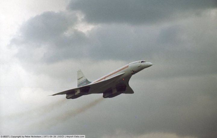 Post amazingly cool pictures of aircraft (Volume 2) - Page 202 - Boats, Planes & Trains - PistonHeads - This image captures a powerful scene of an Airbus A300, known as the Concorde SST, in flight. The airplane, a marvel of technology and design, is captured mid-air, angled slightly towards the left side of the frame. The backdrop is a cloudy sky, adding to the sense of adventure and freedom. Despite the overcast conditions, the aircraft is producing a hint of condensation from its engines, indicating high-speed flight. Adding to the uniqueness of the image is a grid and inset text that reads "G51T", "C0PIETH NICOL. 31 SEP 970657", "&QUOT; DATA FROM APOLLO-TEL NAGOYA &QUOT;" which may indicate the source or specifics of the flight. Overall, this image encapsulates the thrill and ingenuity of aviation.